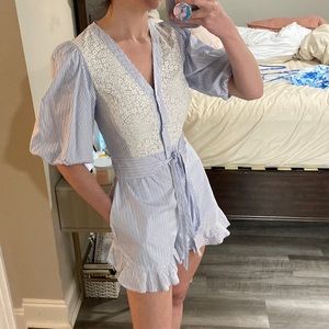 Puff sleeve romper